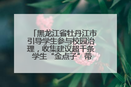 黑龙江省牡丹江市引导学生参与校园治理，收集建议超千条 学生“金点子”带来学校“新样子”