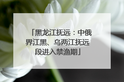 黑龙江抚远：中俄界江黑、乌两江抚远段进入禁渔期