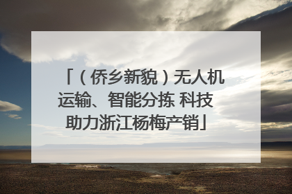 （侨乡新貌）无人机运输、智能分拣 科技助力浙江杨梅产销