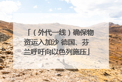 （外代一线）确保物资运入加沙 德国、芬兰呼吁向以色列施压