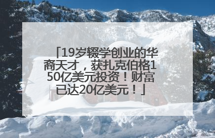 19岁辍学创业的华裔天才，获扎克伯格150亿美元投资！财富已达20亿美元！
