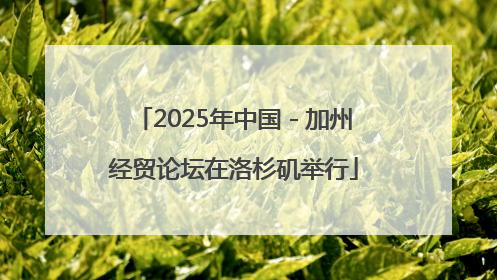 2025年中国－加州经贸论坛在洛杉矶举行
