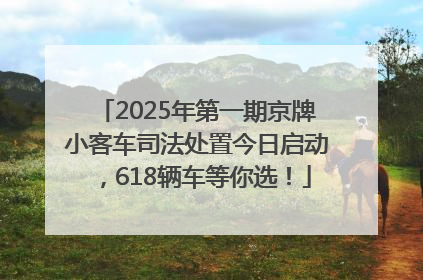 2025年第一期京牌小客车司法处置今日启动，618辆车等你选！