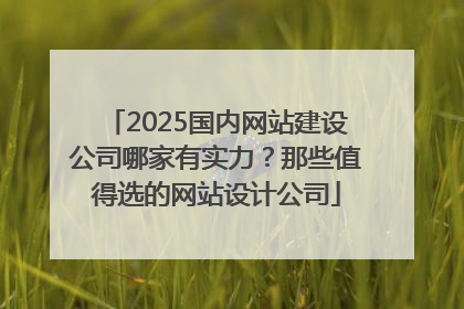 2025国内网站建设公司哪家有实力？那些值得选的网站设计公司