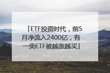 ETF投资时代，前5月净流入2400亿，有一类ETF被越涨越买