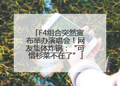 F4组合突然宣布举办演唱会！网友集体炸锅：“可惜杉菜不在了”